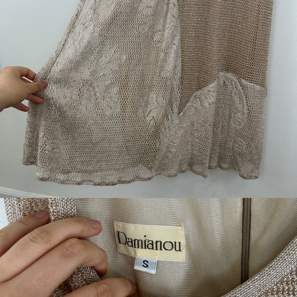 Vintage Damianou Gold Crochet 2-Piece Gown with Jacket - Picture 8 of 8